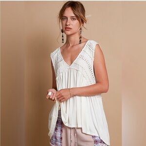 POL | Beige Taupe Willow Flow Top